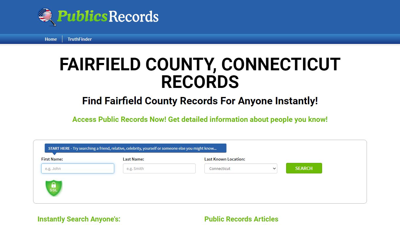 Find Fairfield County, Connecticut Records!